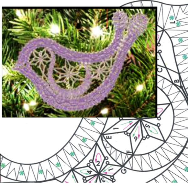 Klöppelbrief - Vögelchen "Nostalgie"