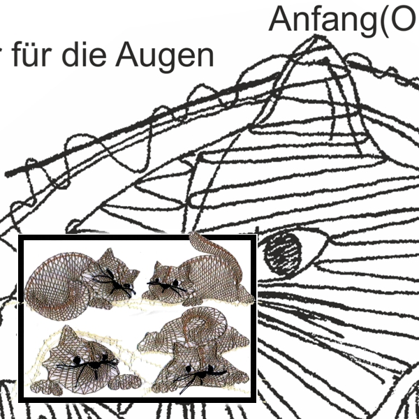 Klöppelbrief 4 Kätzchen