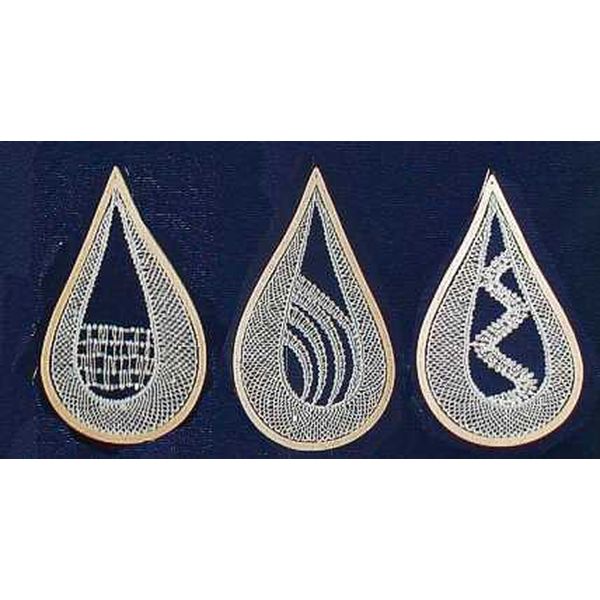 Klöppelbrief 3 Tropfen groß