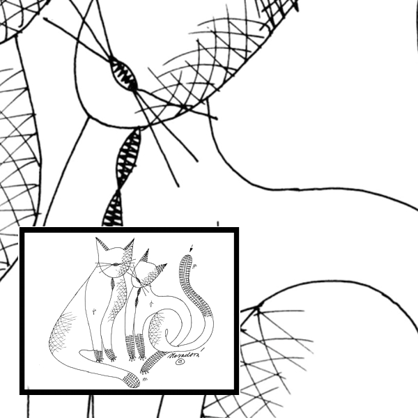 Klöppelbrief Katzen - frisch verliebt