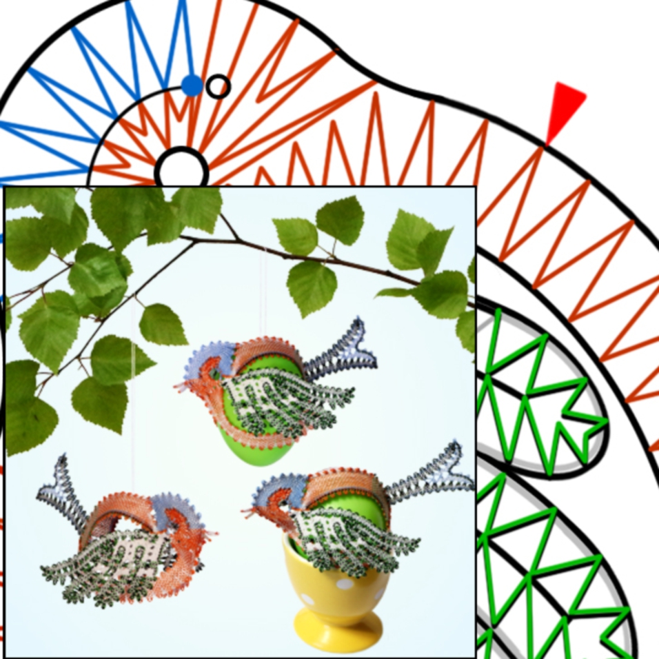 Klöppelbrief Vögelchen Buchfink