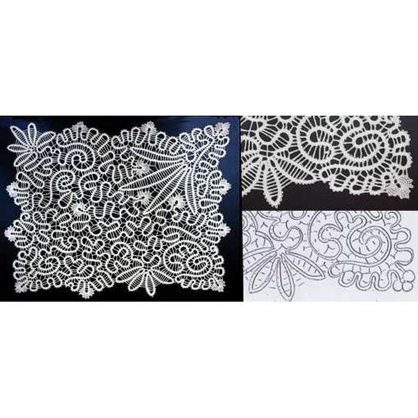 Klöppelbrief Decke rechteckig