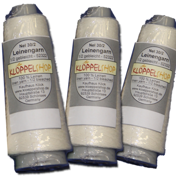 Klöppelshop Leinengarn - 1/2 Gebleicht