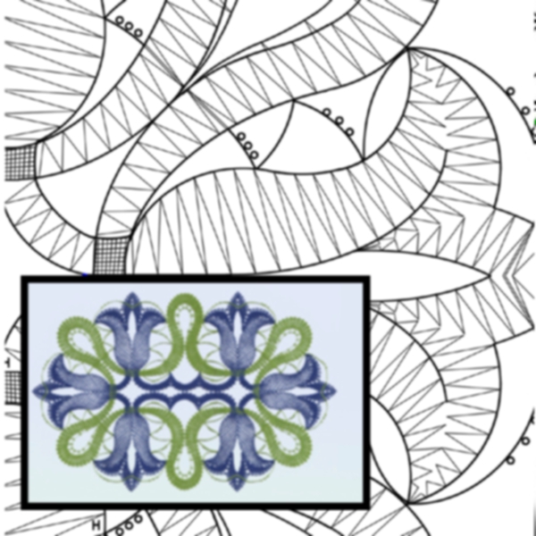 Klöppelbrief Blütendecke Enzian