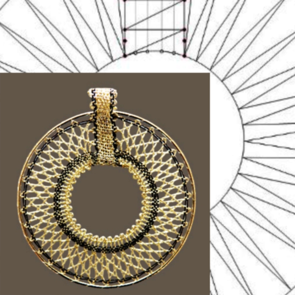 Klöppelbrief Anhänger "Sonne"