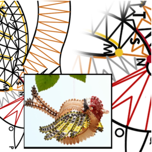 Klöppelbrief Vögelchen "Stieglitz"