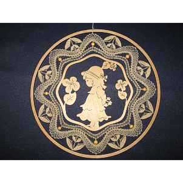 Klöppelbrief Fensterbild (Ø: 20 cm)