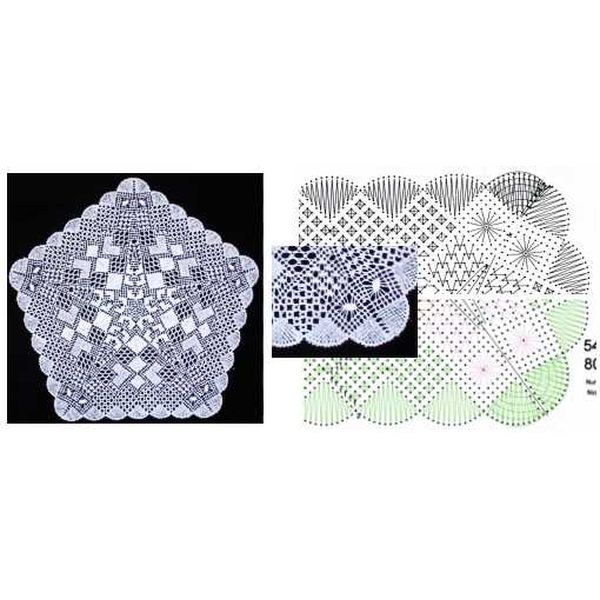 Klöppelbrief Decke 5 Eck