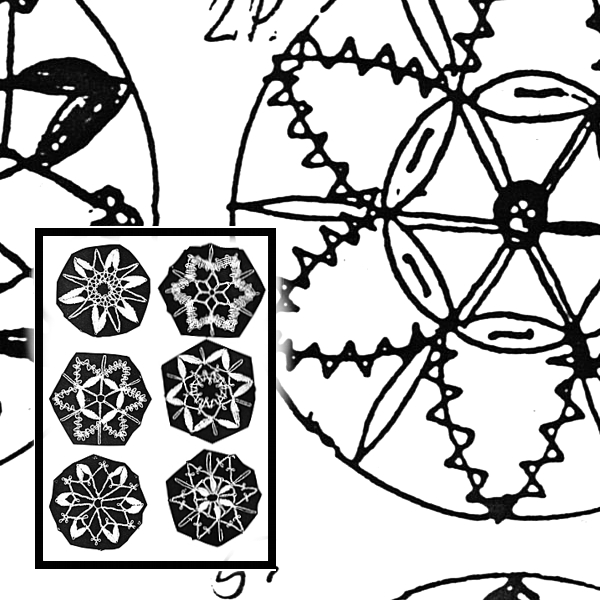 Klöppelbrief 6 Sterne, 5cm