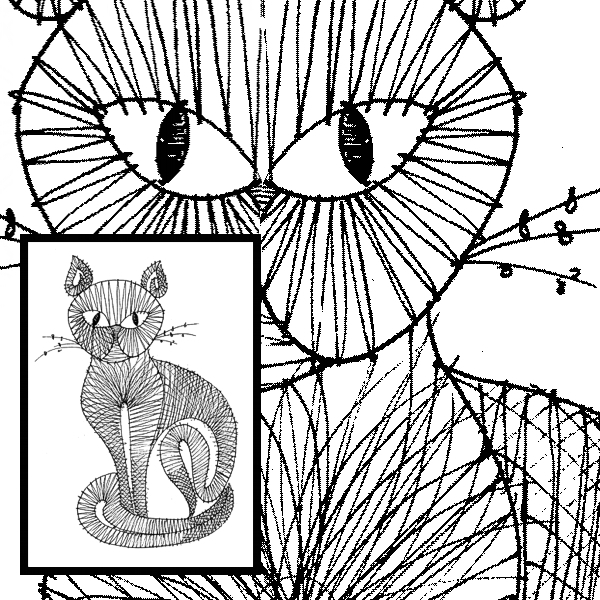 Klöppelbrief Katze 1