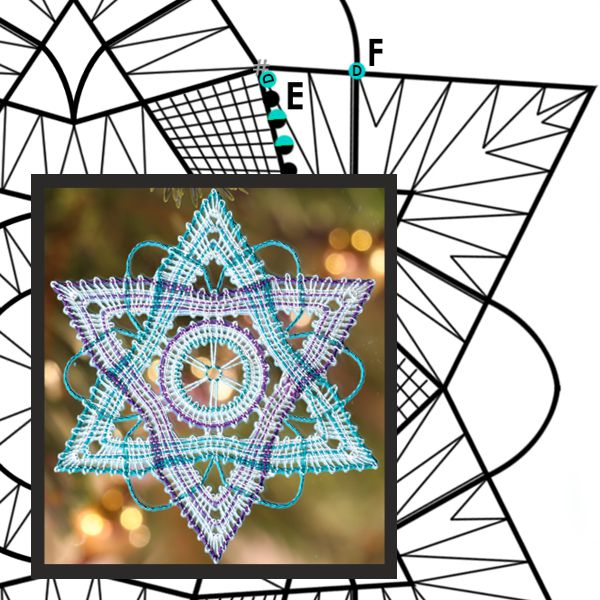 Klöppelbrief Schnee-Sternchen 2022