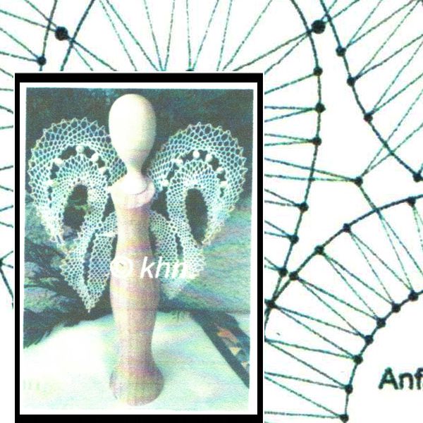 Klöppelbrief Engelsflügel 1 für Holzkörper 22cm