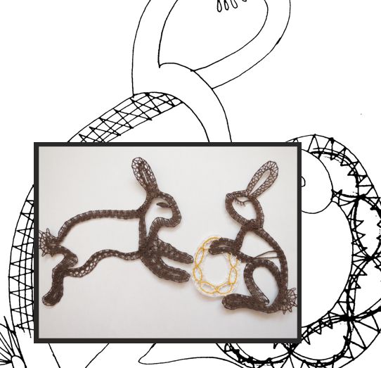 Klöppelbrief Osterhasen