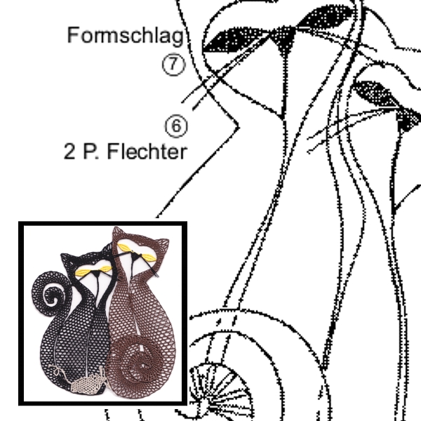 Klöppelbrief Katzenliebe 2