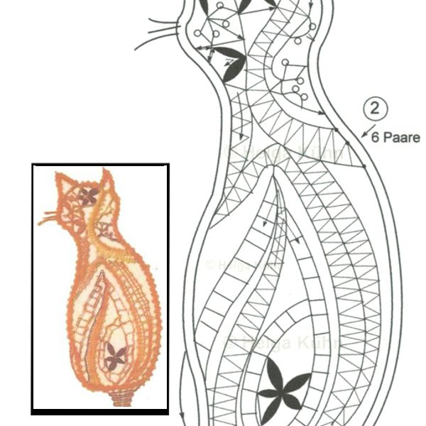 Klöppelbrief Katze 3