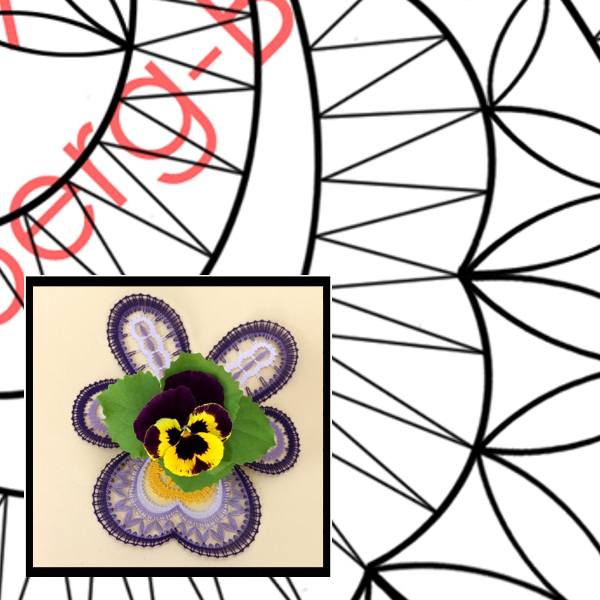 Klöpppelbrief Blütendeckchen VIOLA