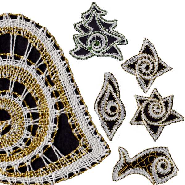 Klöppelbriefe Weihnachtsmotive