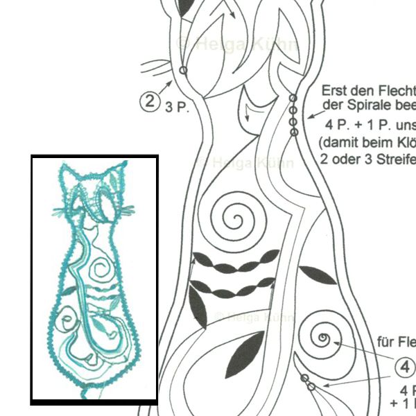 Klöppelbrief Katze 2