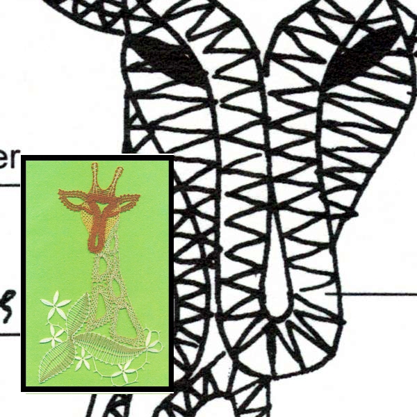 Klöppelbrief Giraffe