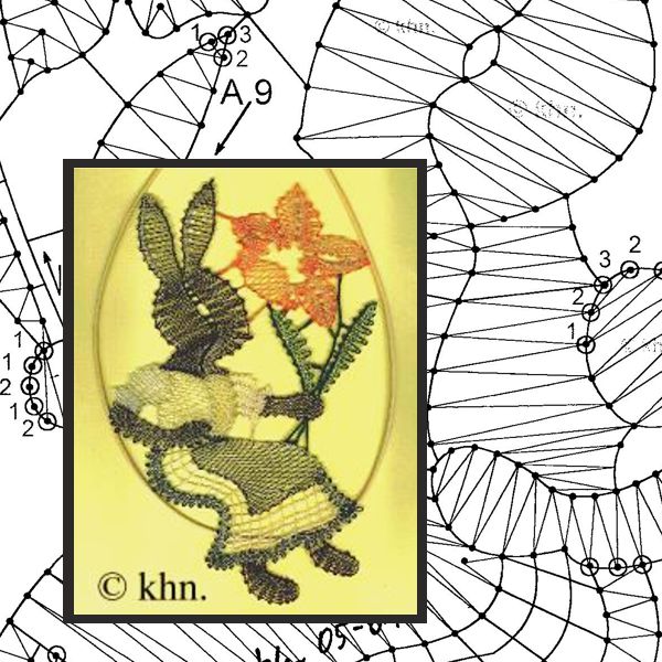 Klöppelbrief Hasenfrau