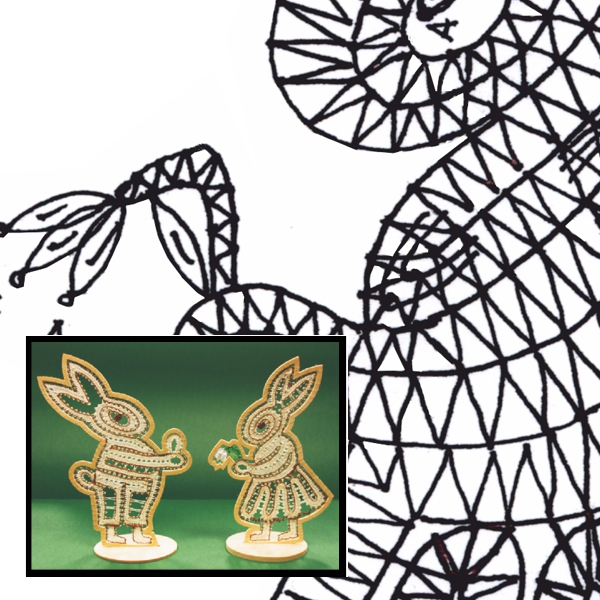 Klöppelbrief Hase & Häsin