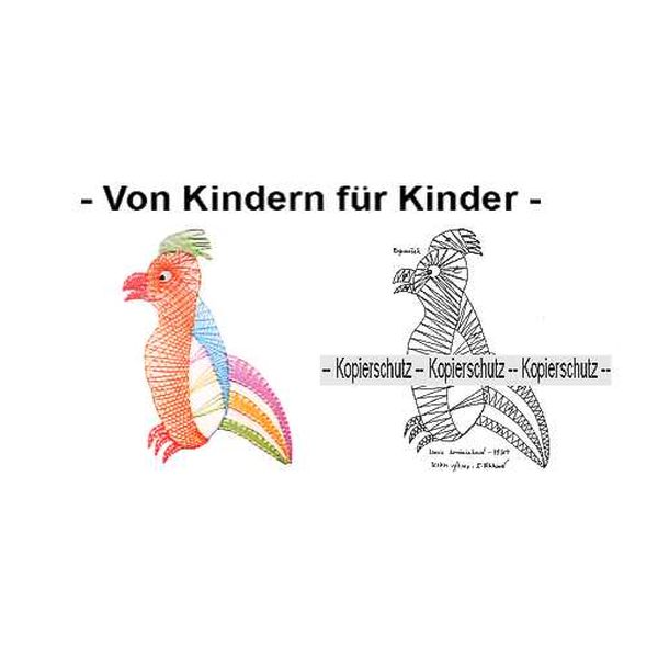 Klöppelbrief Papagei