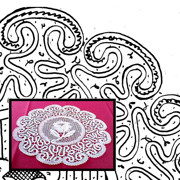 Klöppelbrief Decke rund