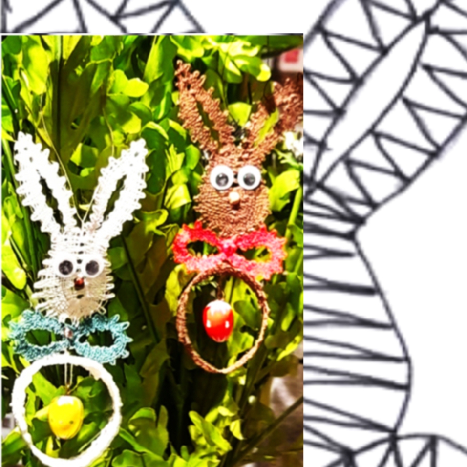 Klöppelbrief Osterhasen-Anhänger