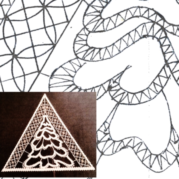 Klöppelbrief Tanne für LED-Dreieck 30cm