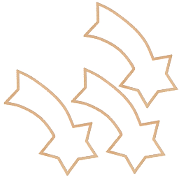 Mini Komet aus Holz, 3er Pg.