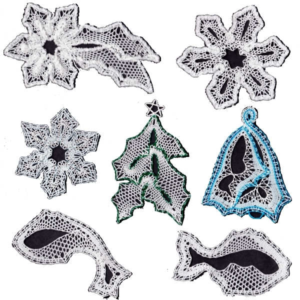 Klöppelbriefe Weihnachtsmotive