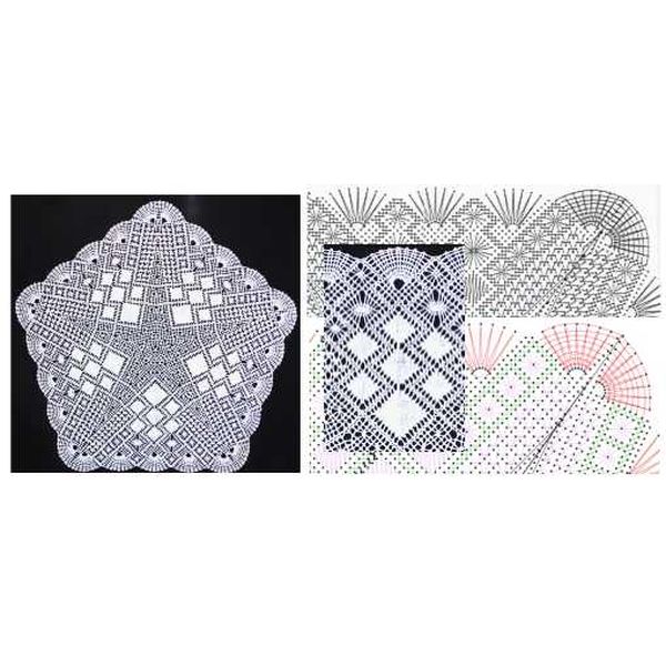 Klöppelbrief Decke 5 Eck