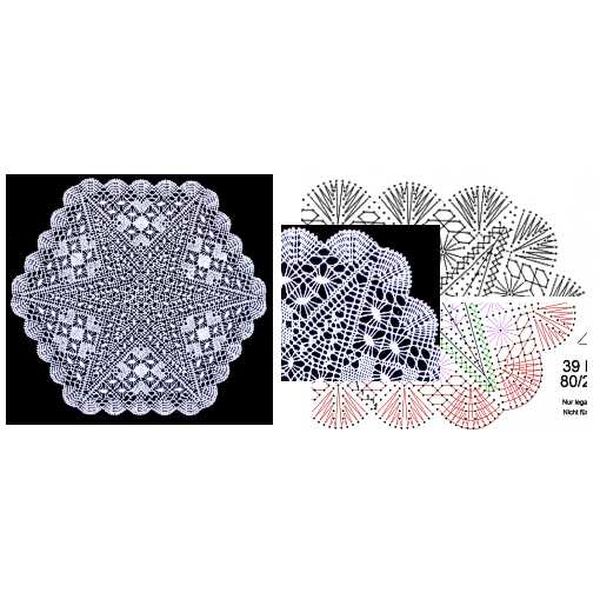 Klöppelbrief Decke Fächer