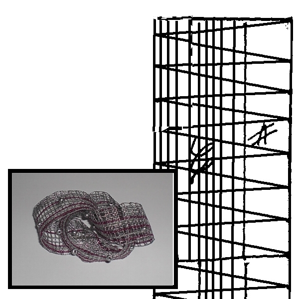 Klöppelbrief Schmuckbrosche 3