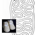 Klöppelbrief Babyschuhe 