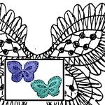 Klöppelbrief Schmetterling, 2 Motive 
