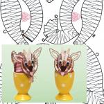 Klöppelbrief Hütchen Zicklein für Eier 