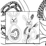 Lace pattern Easter bunnies 