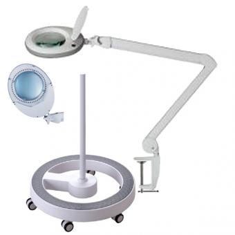SET LUMENO LED-Magnifier Lamp + Wheeled Stand 