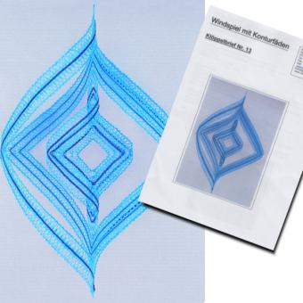 Klöppelbrief Windspiel hellblau 