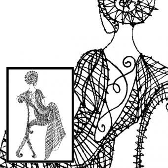 Pattern Sitting Lady 