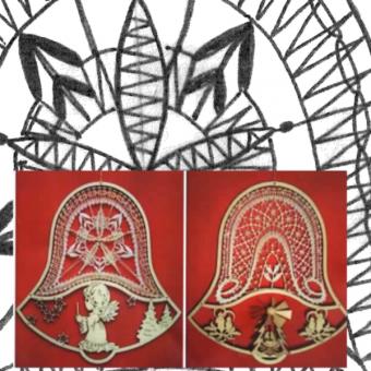 pattern for wooden frame bell with motif 