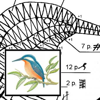 Klöppelbrief Eisvogel 