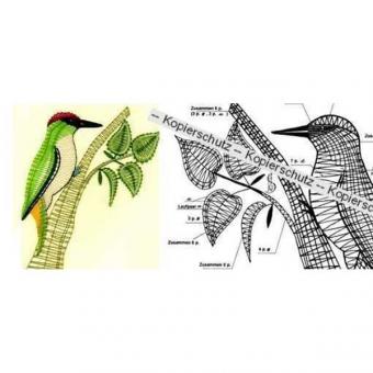 Pattern Green Woodpecker 