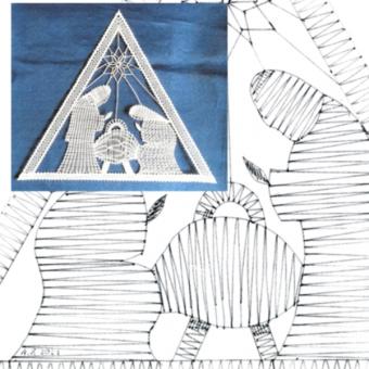 Klöppelbrief Krippe für LED-Dreieck 35cm 