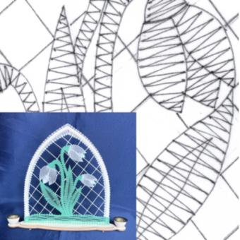 Bobbin lace slip snowdrops 