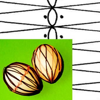 Klöppelbrief Verzierungen für Eier 