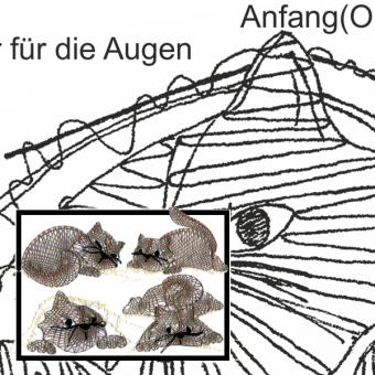 Klöppelbrief 4 Kätzchen 