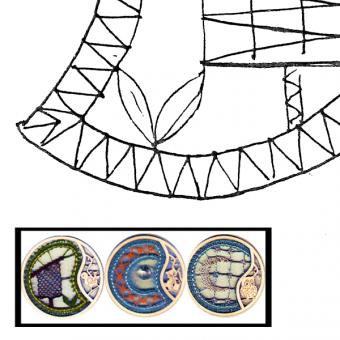 Pattern for wooden ring with motive 