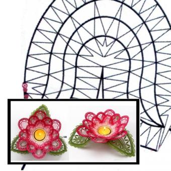 Pattern rose blossom for tealight holders 